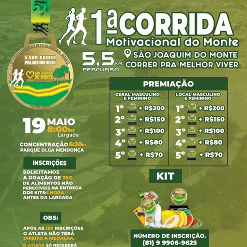 Event cover 1° corrida motivacional do monte 