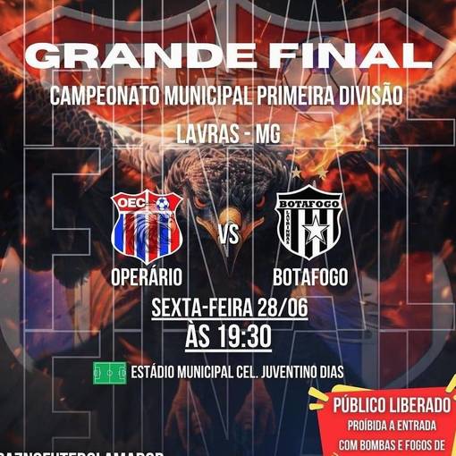 Event cover Final Campeonato Municipal / Primeira Diviso Operrio x Botafogo