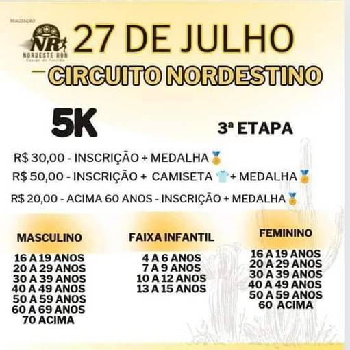 Event cover Nordeste Run 5K Circuito Nordestino - Etapa 3 (Sbado)