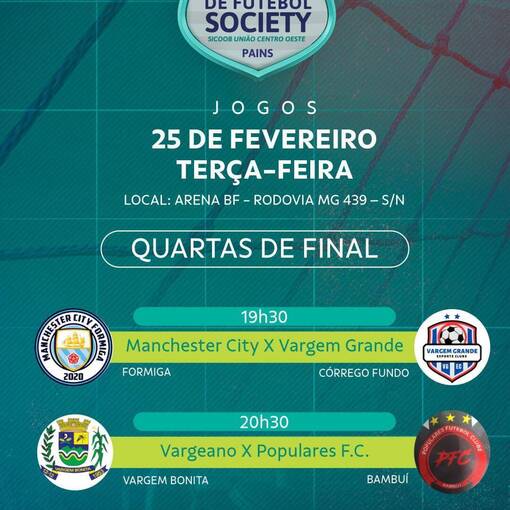 Event cover Jogos 25-02 Copa Regional Futebol Society