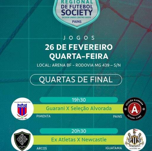 Event cover Jogos 26-02 Quartas Copa Regional Futebol Society