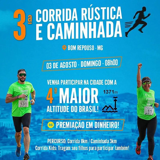 Portada del evento 3 Corrida Rstica e Caminhada de Bom Repouso