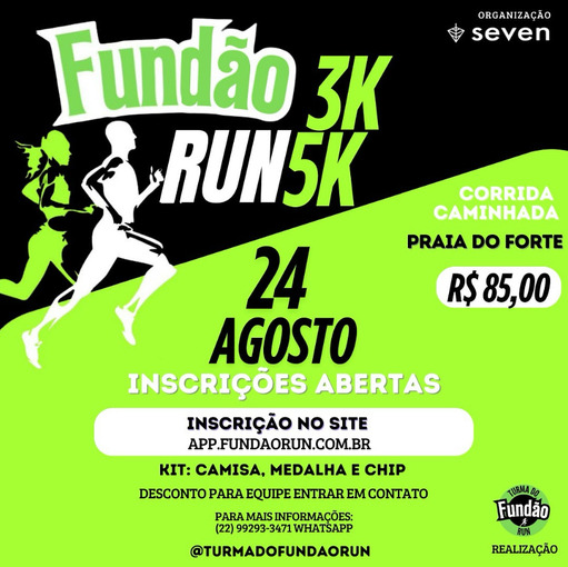 Event cover 1 CORRIDA FUNDO RUN - 3k - 5k