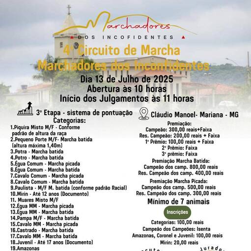 Event cover 4� Circuito de Marcha Marchadores dos Inconfidentes( 3� ETAPA)
