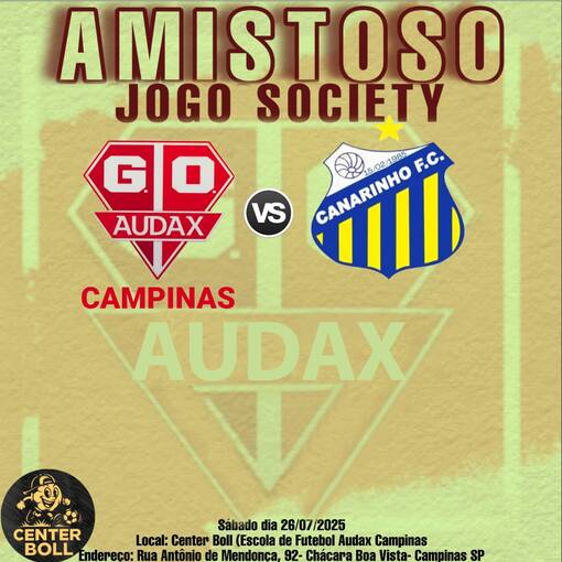 Event cover Amistoso Society - AUDAX X CANARINHO F.C