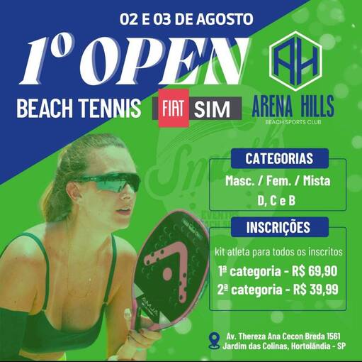Portada del evento 1 OPEN BEACH TENNIS FIAT SIM - Arena Hills