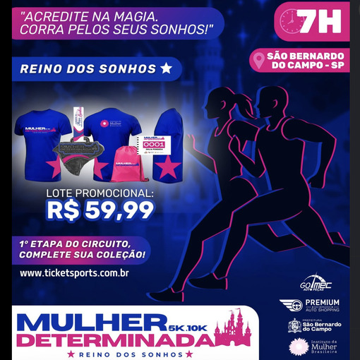 Event cover CORRIDA E CAMINHADA MULHER DETERMINADA - REINO DOS SONHOS
