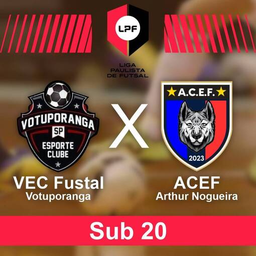 Capa do evento LPF - VEC Votuporanga X ACEF Arthur Nogueira - Sub 20
