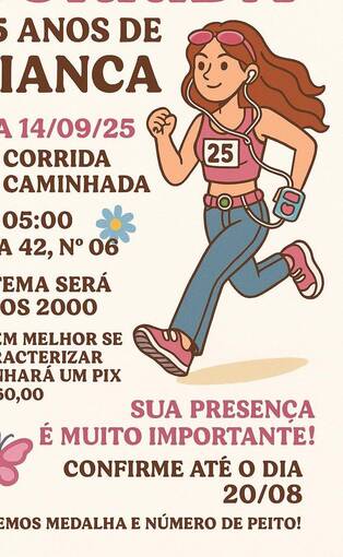Event cover Corrida 25 anos de Bianca 