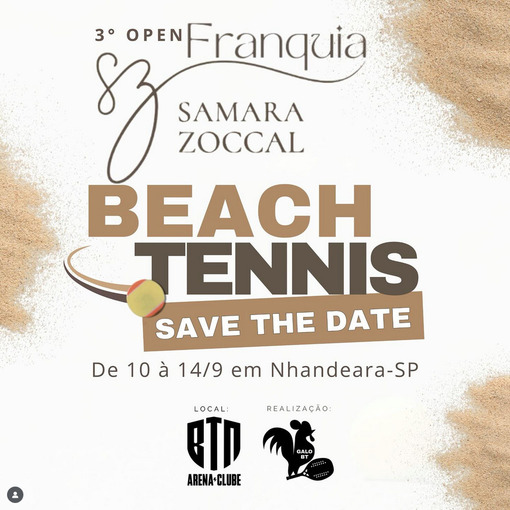 Event cover 3 Open de Beach Tennis - Samara Zocal - Arena BTN - Nhandeara-SP