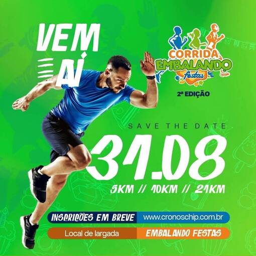 Event cover Corrida Embalando Festas 2025