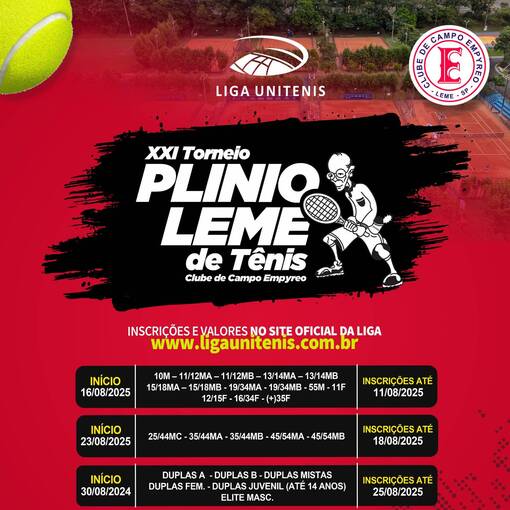 Event cover XXI Torneio Plnio Leme de Tnis