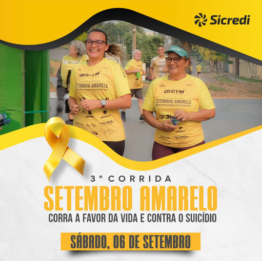 Capa do evento 3 Corrida Setembro Amarelo - OXGYM Select