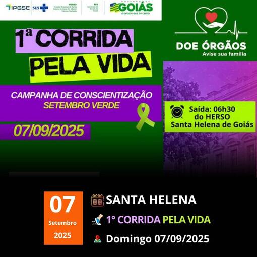 Event cover Primeira Corrida pela Vida HERSO 