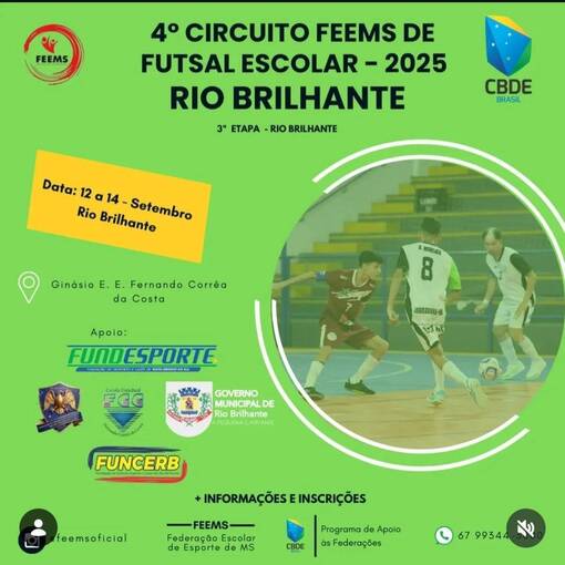 Event cover 4 CIRCUITO FEEMS DE FUTSAL ESCOLAR - RIO BRILHANTE 
