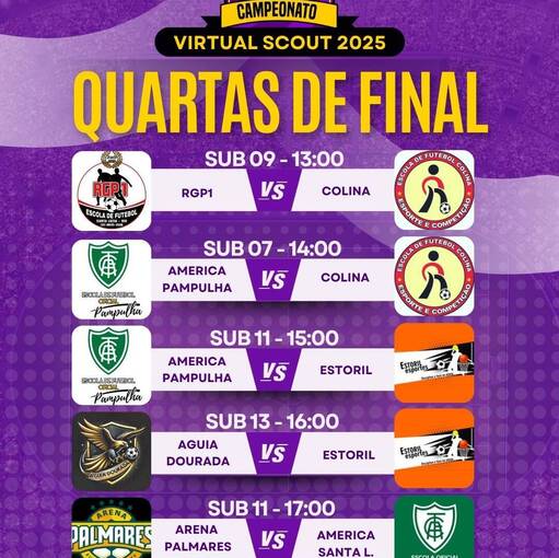 CAMPEONATO VIRTUAL SCOUT - QUARTAS DE FINAIS - RGP1 x COLINA X AMERICA PAMPULHA X ESTORIL X GUIA DOURADA X ARENA PALMARES X AMERICA SANTA LUZIA  in Fotop