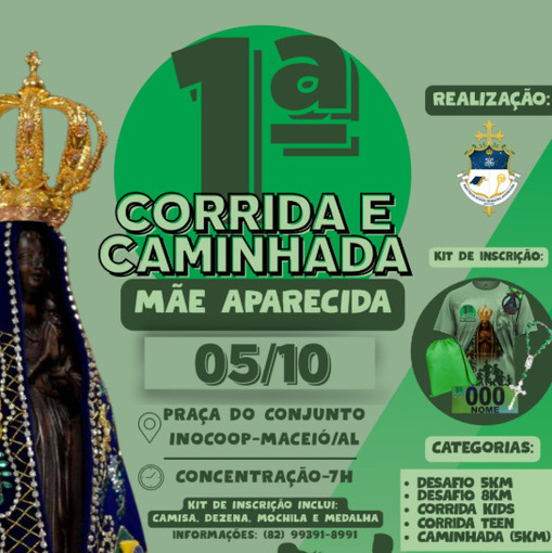 Capa do evento CORRIDA E CAMINHADA ME APARECIDA
