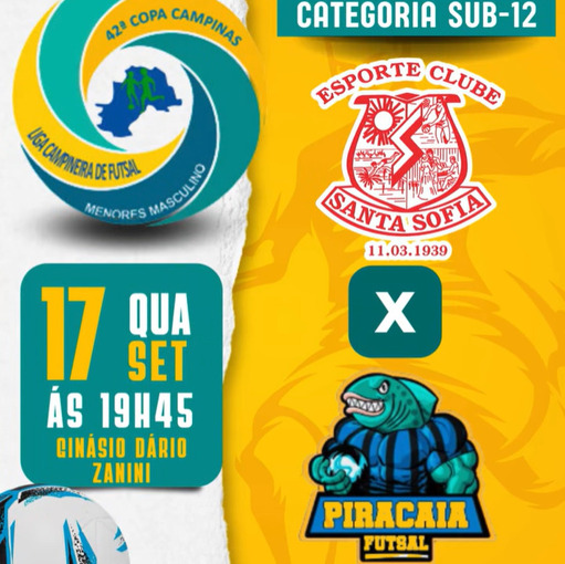 Copertura dell'evento E. C. Santa sofia x Piracaia Sub12 - 42� COPA CAMPINAS DE FUTSAL Sub12