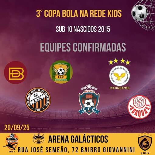 Couverture de l'vnement 3 Copa Bola na Rede Kids - Sub 10
