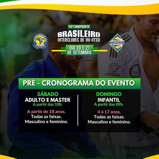 Capa do evento 34 Campeonato Brasileiro Interclubes de Jiu-jitsu - Domingo