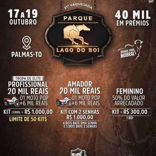 Event cover 21 VAQUEJADA PARQUE LAGO DO BOI