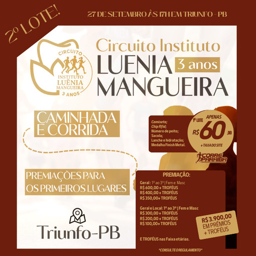 Portada del evento CIRCUITO INSTITUTO LUENIA MANGUEIRA - Todas as fotos por R$49,90
