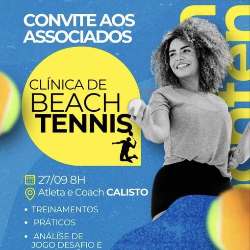 Capa do evento Clinica e Torneio de Beach Tnis Calisto AABB Limeira