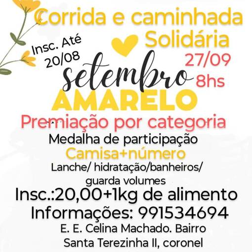 Couverture de l'vnement Corrida e Caminhada Solidria Setembro Amarelo