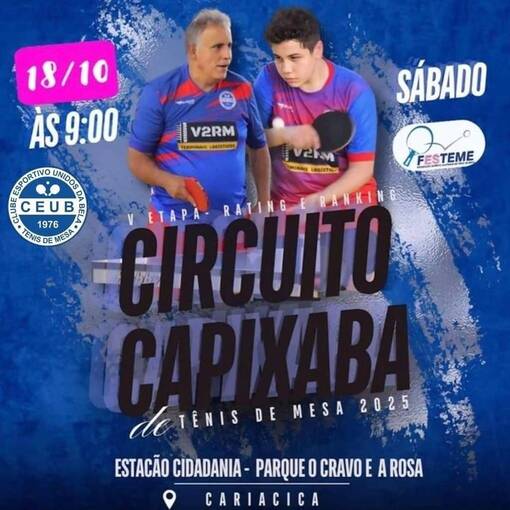 Capa do evento VI Etapa Rating e Ranking - Circuito Capixaba de Tnis de Mesa - 18/10/25
