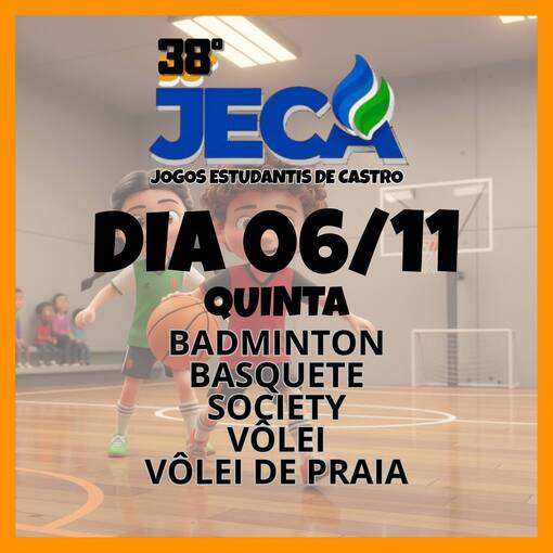 Event cover 06/11 - JECA 2025 (Basquete, Badminton, Society, Vlei, Volei de Praia)