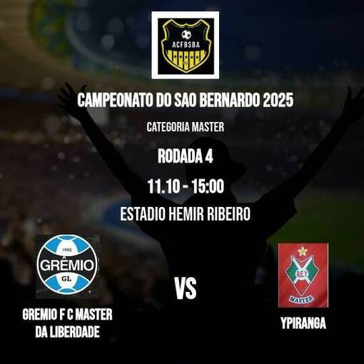 Copertura dell'evento Gremio CL Liberdade x Ypiranga (Campeonato S�o Bernardo Master)