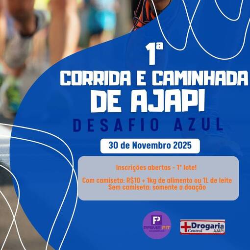 Event cover 1 Corrida e Caminhada de Ajapi - Desafio Azul