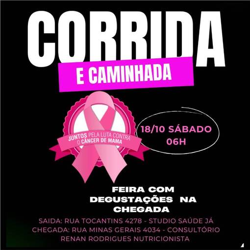 Event cover Corrida e Caminhada Outubro Rosa - Studio Sade J - Votuporanga