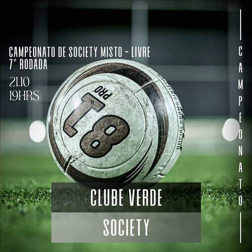 Capa do evento CLUBE VERDE - Society - 21.10.2025