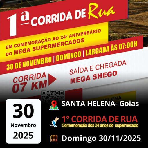 Event cover 1 Corrida de Rua24 Anos do supermercado Mega
