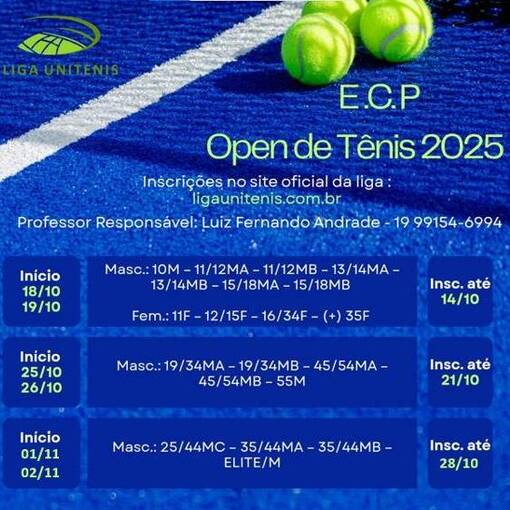 Event cover E.C.P. Open de Tnis 2025 - Santa Cruz das Palmeiras.