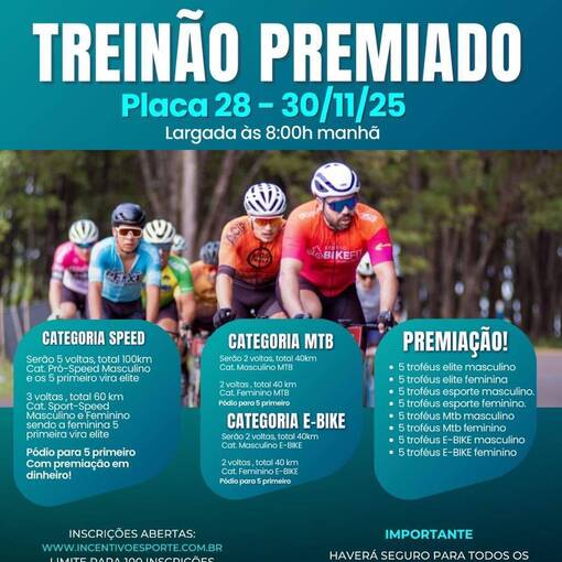 Event cover Treino Premiado - Peixe Bike Shop