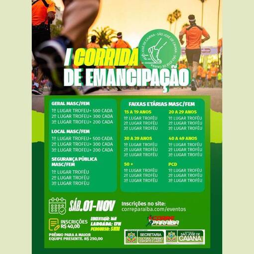 Event cover 1 CORRIDA DE EMANCIPAO POLTICA DE SO JOS DE CAIANA