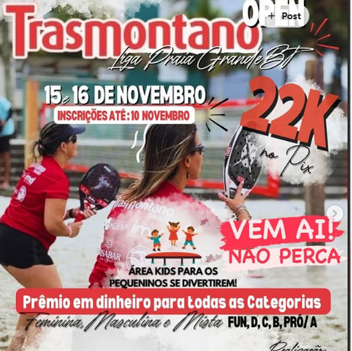 Event cover Torneio TRASMONTANO OPEN- Liga Praia Grande Beach Tennis