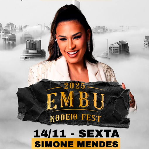 Portada del evento SIMONE MENDES SHOW - EMBU DAS ARTES - RODEIO FEST - SEXTA 14 