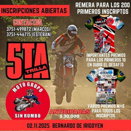 5 TRILLA MOTO GRUPO SIN RUMBO ARGENTINA - 2025 no Fotop