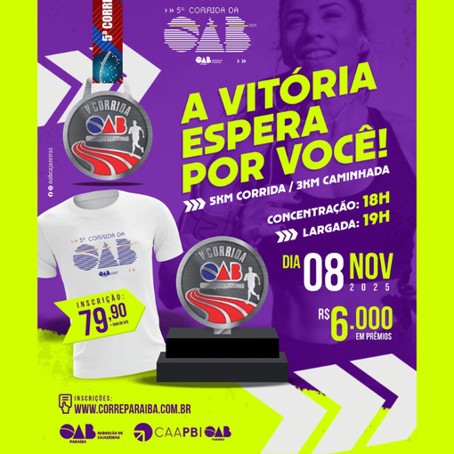 Capa do evento V CORRIDA DA OAB CAJAZEIRAS