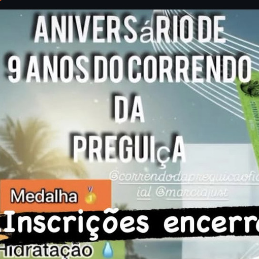 Capa do evento Anivers�rio Correndo da preguica