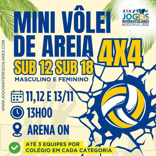 Event cover JOGOS INTERESCOLARES MOGI TRAVEL - MINI V�LEI DE AREIA SUB 18 MASCULINO