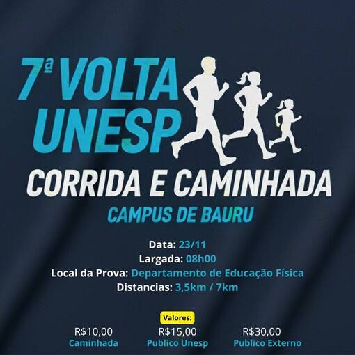 Event cover 7 VOLTA UNESP CORRIDA E CAMINHADA CAMPUS DE BAURU