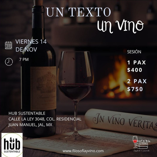 Event cover Filosof�a y Vino. 14 de Noviembre 2025