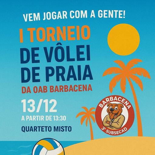 Event cover I TORNEIO DE VOLEI DE PRAIA - OAB JOVEM BARBACENA