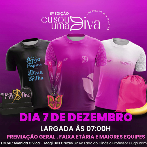 Event cover 8� CORRIDA E CAMINHADA EU SOU UMA DIVA ETAPA MOGI DAS CRUZES SP