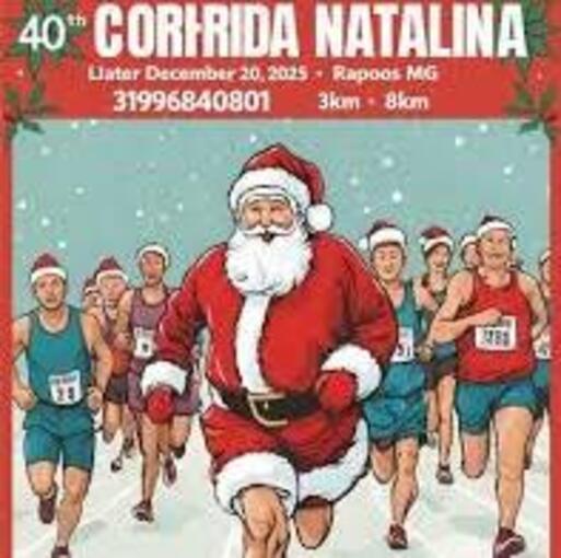 Copertura dell'evento Corrida Natalina Raposos 2025