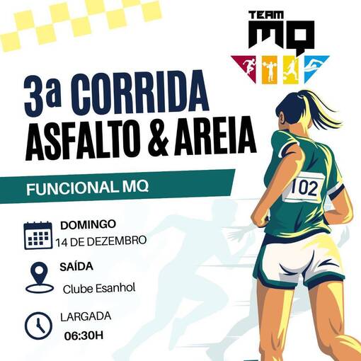 Portada del evento 3� corrida Asfalto e Areia - Team MQ